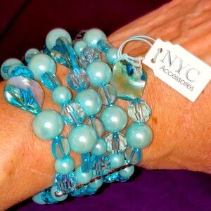 NYC New With tag beads Crystal and abalone shell bracelet